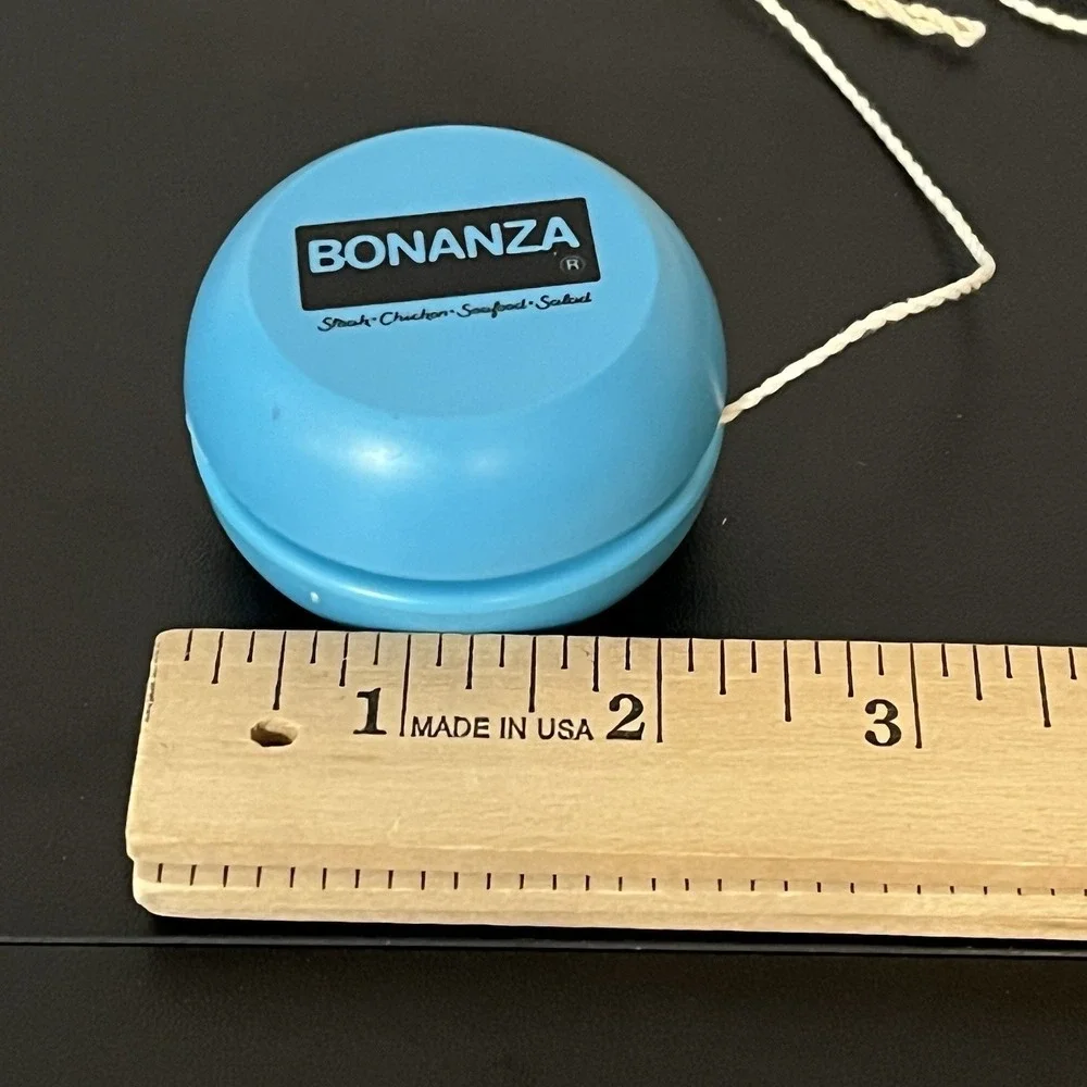 RARE Vintage Bonanza Steakhouse Restaurant Advertising YO-YO Yo Yo Blue Plastic